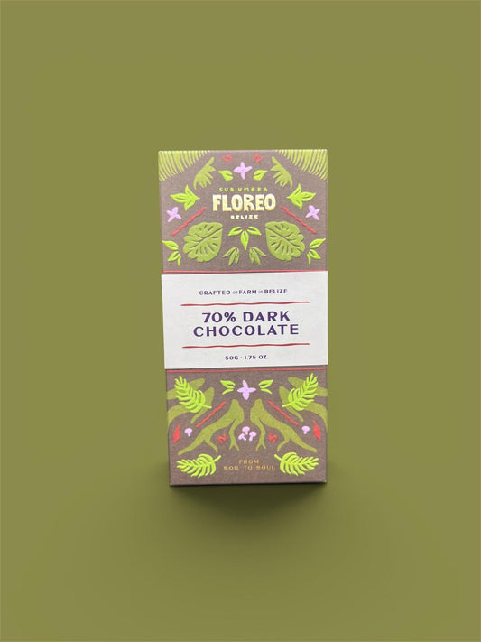 Floreo Belize 70% Single-Origin Dark Chocolate – 50g